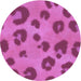 Square Patterned Bright Neon Pink Purple Rug, pat2974pur