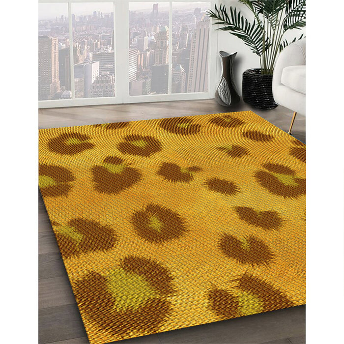 Patterned Mahogany Brown Rug in Family Room, pat2974yw