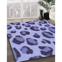 Patterned Deep Periwinkle Purple Rug, pat2975blu