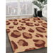 Patterned Orange Rug in Family Room, pat2975brn