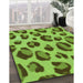 Machine Washable Transitional Bright Green Rug in a Family Room, wshpat2975grn