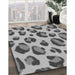 Patterned Silver Gray Rug in Family Room, pat2975gry