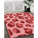 Machine Washable Transitional Red Rug in a Family Room, wshpat2975rd