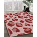 Patterned Pastel Pink Novelty Rug in Family Room, pat2975