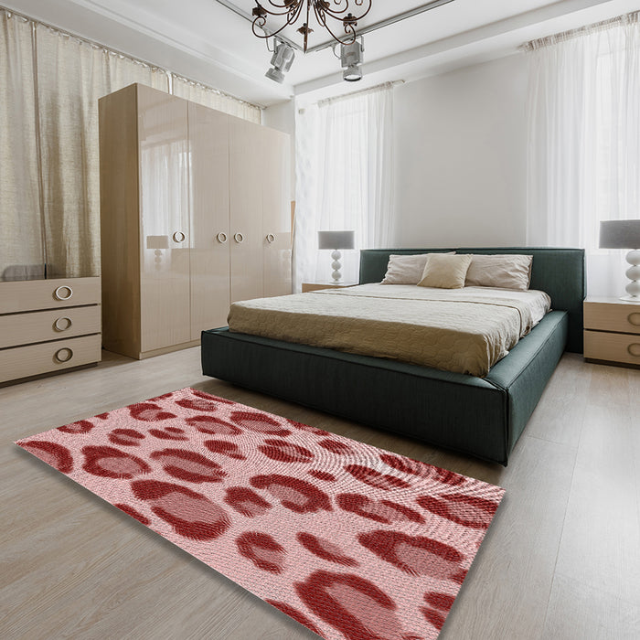 Patterned Pastel Pink Novelty Rug in a Bedroom, pat2975