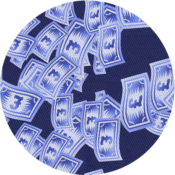 Square Machine Washable Transitional Jeans Blue Rug in a Living Room, wshpat2976blu
