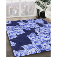 Patterned Jeans Blue Rug, pat2976blu