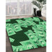 Machine Washable Transitional Deep Emerald Green Rug in a Family Room, wshpat2976grn