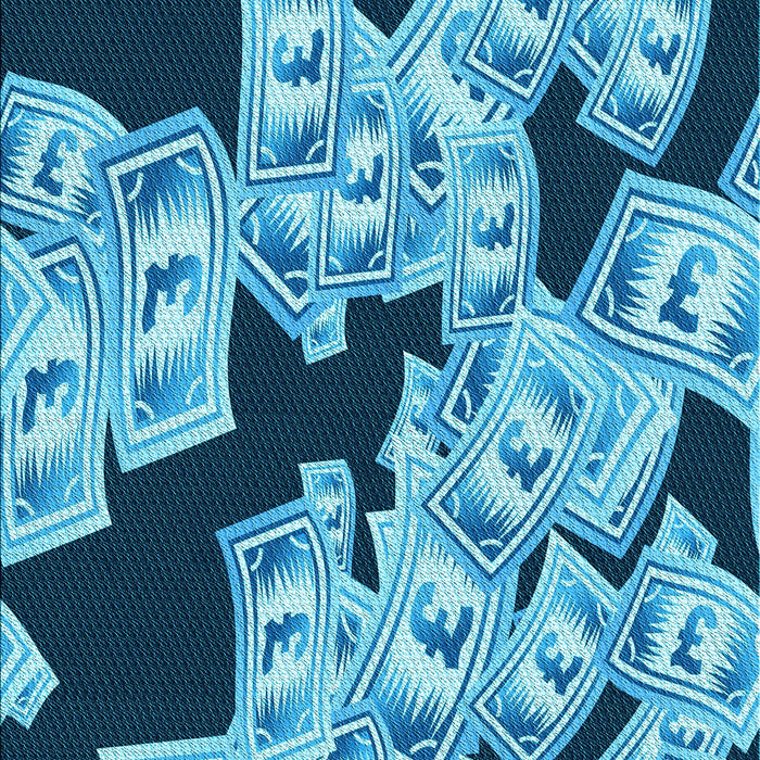 Machine Washable Transitional Blue Rug, wshpat2976lblu