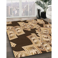 Patterned Red Brown Rug, pat2976org