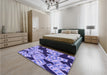 Patterned Mauve Purple Rug in a Bedroom, pat2976pur