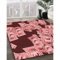 Patterned Pastel Pink Rug, pat2976rd