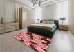 Patterned Pastel Pink Rug in a Bedroom, pat2976rd