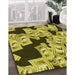 Machine Washable Transitional Bold Yellow Rug in a Family Room, wshpat2976yw