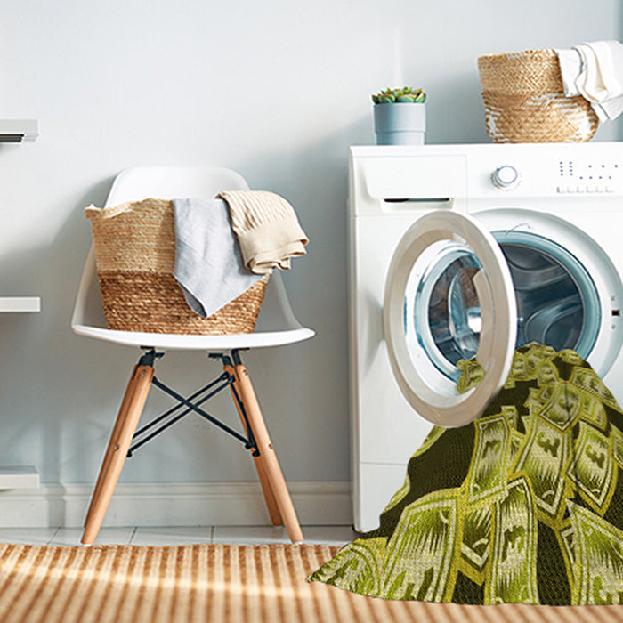 Machine Washable Transitional Bold Yellow Rug in a Washing Machine, wshpat2976yw