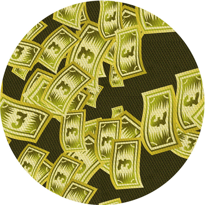 Square Machine Washable Transitional Bold Yellow Rug in a Living Room, wshpat2976yw