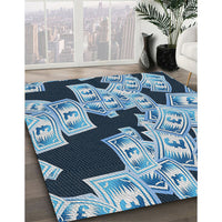 Patterned Blue Novelty Rug, pat2976