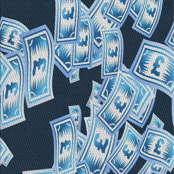 Patterned Blue Novelty Rug, pat2976