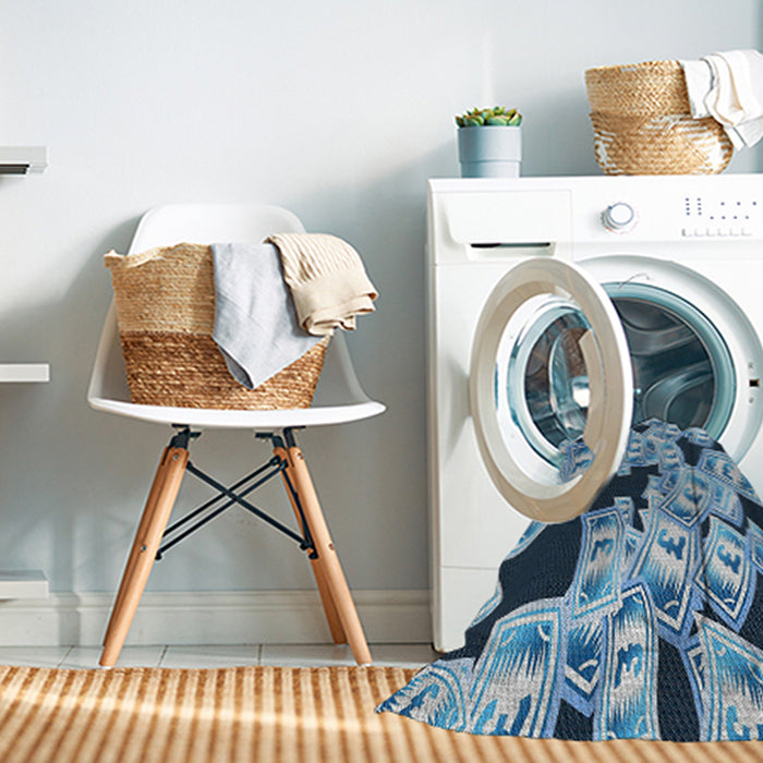 Machine Washable Transitional Blue Rug in a Washing Machine, wshpat2976