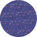 Square Patterned Denim Dark Blue Rug, pat2977blu