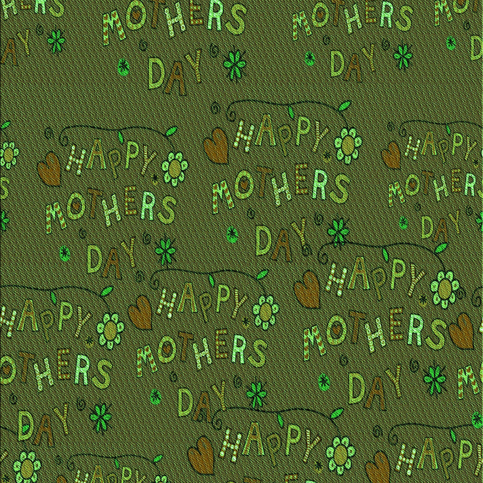 Patterned Dark Lime Green Rug, pat2977grn