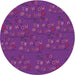 Square Machine Washable Transitional Dark Magenta Purple Rug in a Living Room, wshpat2977pur