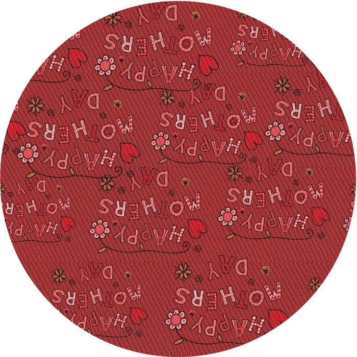 Square Patterned Red Rug, pat2977rd