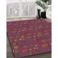 Patterned Tulip Pink Novelty Rug, pat2977