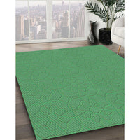 Patterned Sea Green Rug, pat2978grn