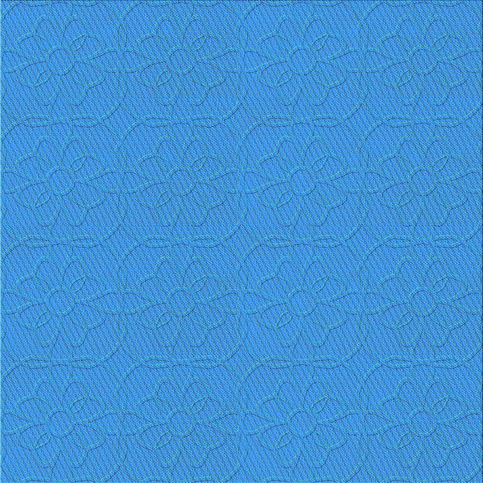 Round Patterned Neon Blue Rug, pat2978lblu