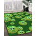 Machine Washable Transitional Green Rug in a Family Room, wshpat2979grn