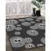 Machine Washable Transitional Dark Gray Black Rug in a Family Room, wshpat2979gry