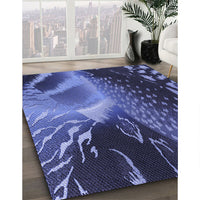 Patterned Light Slate Blue Rug, pat298blu
