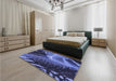 Patterned Light Slate Blue Rug in a Bedroom, pat298blu