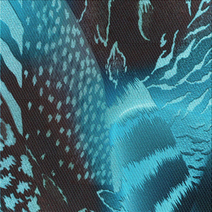 Round Patterned Dark Turquoise Green Rug, pat298lblu