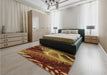 Patterned Maroon Red Rug in a Bedroom, pat298org