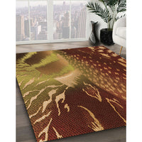 Patterned Maroon Red Rug, pat298org