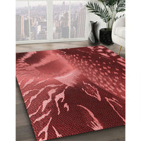 Patterned Cranberry Red Rug, pat298rd