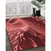 Patterned Cranberry Red Rug in Family Room, pat298rd