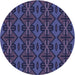 Square Patterned Slate Blue Rug, pat2980blu