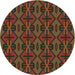 Square Patterned Red Rug, pat2980brn