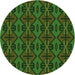 Square Patterned Dark Lime Green Rug, pat2980grn