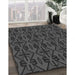Patterned Charcoal Black Rug in Family Room, pat2980gry
