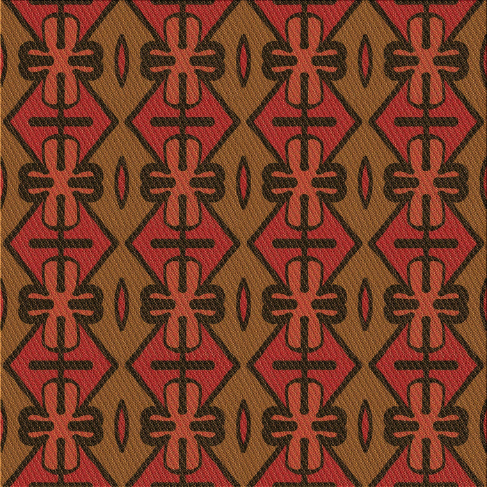 Round Patterned Mahogany Brown Rug, pat2980org