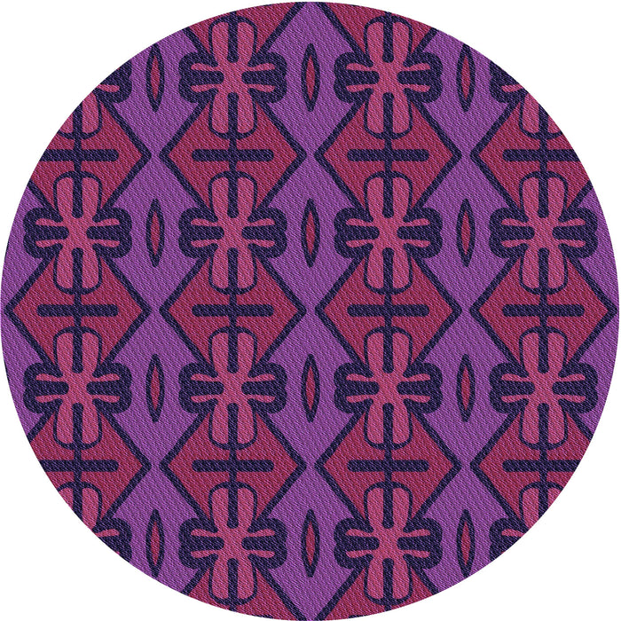 Square Patterned Magenta Pink Rug, pat2980pur