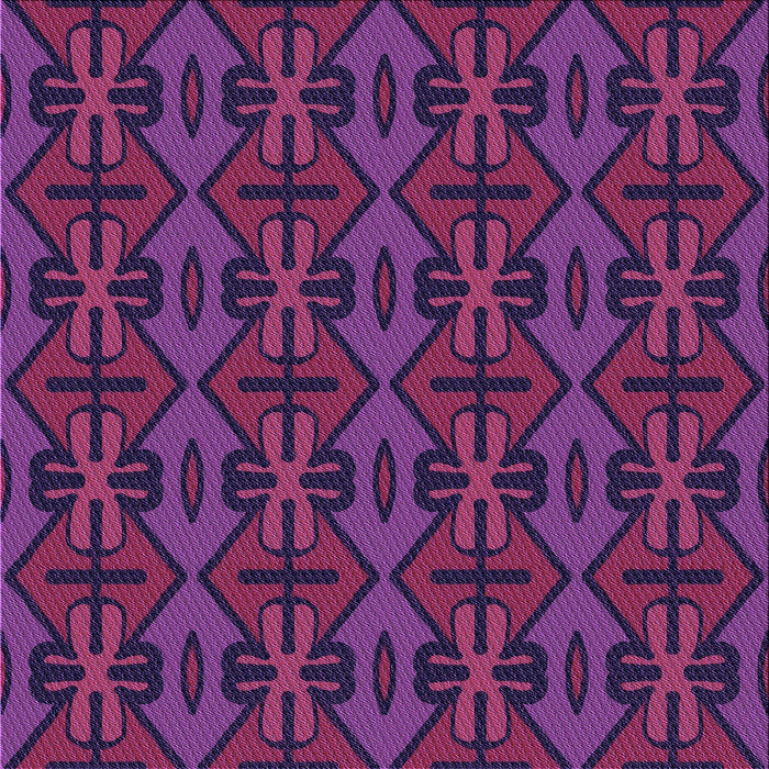 Round Patterned Magenta Pink Rug, pat2980pur