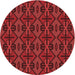 Square Machine Washable Transitional Saffron Red Rug in a Living Room, wshpat2980rd