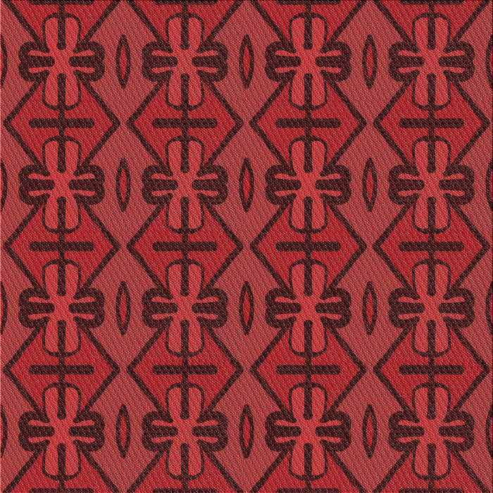 Round Patterned Saffron Red Rug, pat2980rd