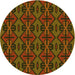 Square Patterned Dark Bisque Brown Rug, pat2980yw