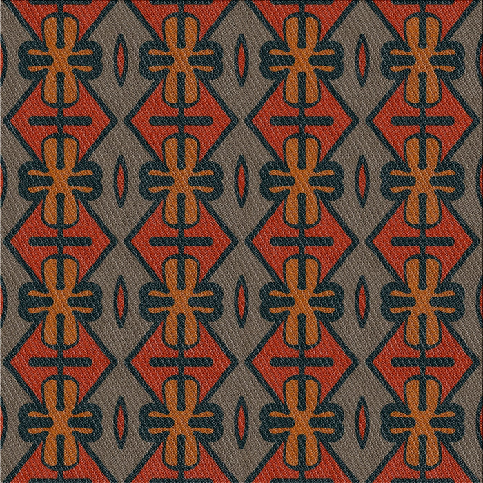 Square Patterned Brown Novelty Rug, pat2980